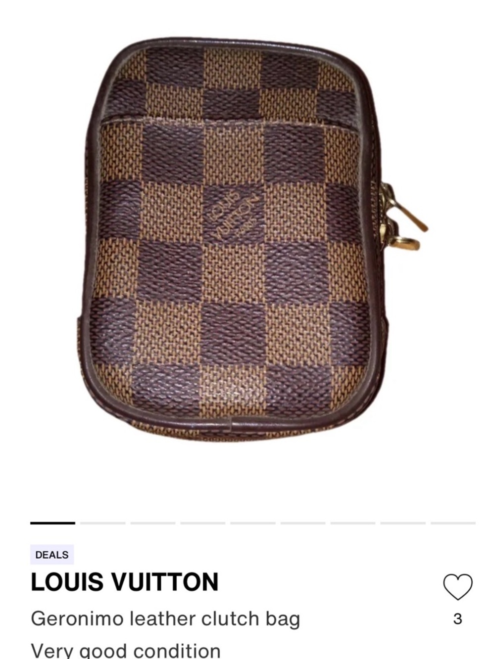Louis Vuitton Mini Checkered Zip Pouch in Brown and Tan